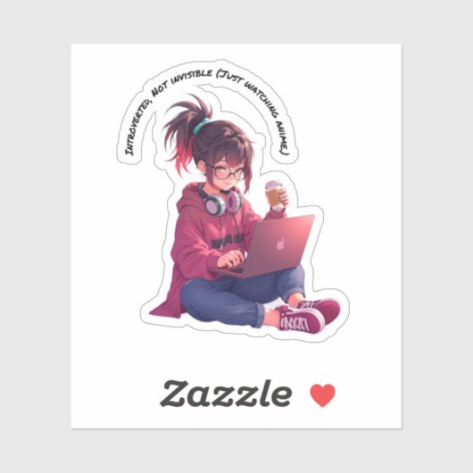 Sticker Introverti, pas invisible (juste en train de regar (Feuille)