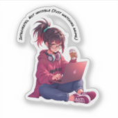 Sticker Introverti, pas invisible (juste en train de regar (Devant)