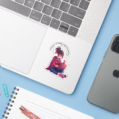 Sticker Introverti, pas invisible (juste en train de regar (Ordinateur portable avec iPhone)