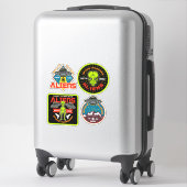 Sticker Invaders Aliens Ensemble de 4 ensembles d'extrater (Sur valise)