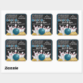 Sticker Invitation Blue Bowling Party (Feuille)