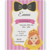 Sticker Invitation d'anniversaire de la princesse rose | z (Devant)