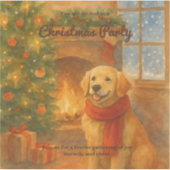 Sticker Invitation de fête de Noël ・ Scène de chien confor (Devant)