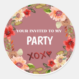 Sticker INVITATION Floral Circle