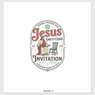 Sticker Invitation Jésus Chaise Vide Invitation Jésus Chai