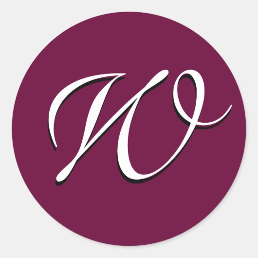 Sticker Invitation Monogram Personnalisable_wine_W (Devant)