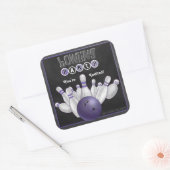 Sticker Invitation tendance de la partie de Bowlin (Enveloppe)