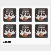 Sticker Invitation tendance Orange Bowling Party (Feuille)