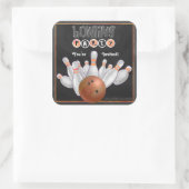 Sticker Invitation tendance Orange Bowling Party (Sac)