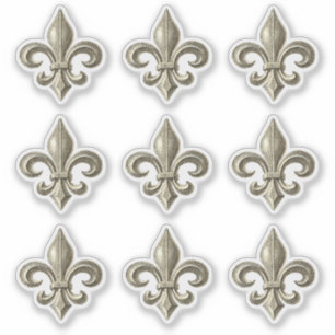 Sticker Invitation vintage Fleur de Lis