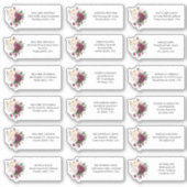Sticker Invitations de mariage Bourgogne Adresse florale (Devant)