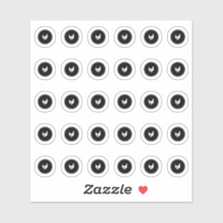 Sticker Invités de mariage au poulet noir Choix de repas T