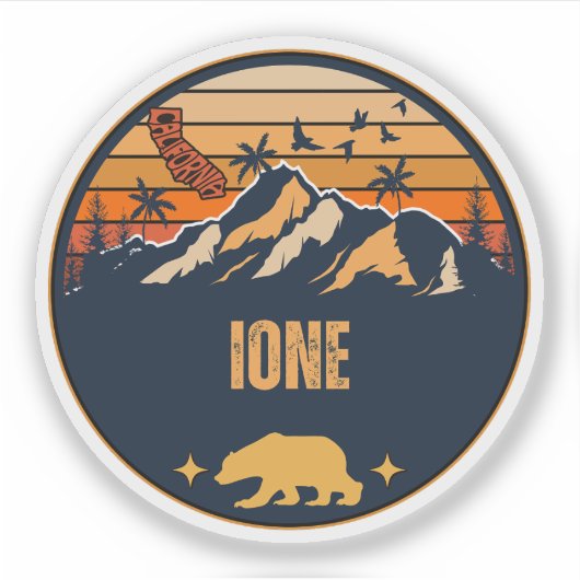 Sticker Ione, Californie (Devant)