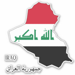 Sticker Irak Drapeau Charme Carte Patriotique