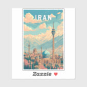Sticker Iran Illustration Travel Art Vintage (Feuille)
