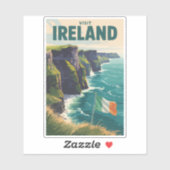 Sticker Ireland Cliffs of Moher Illustration Travel Art (Feuille)