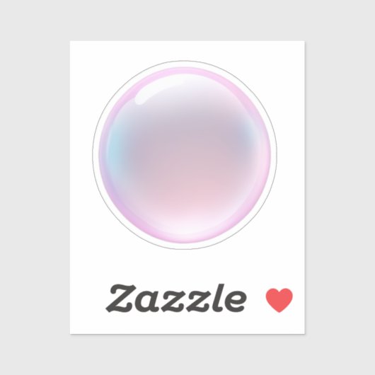 Sticker Iridescent Pink Bubble Emoji (Feuille)