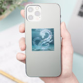 Sticker Iridescent Water Dragon Art Fantasy Dragon Design  (Téléphone)