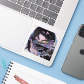 Sticker Iridescente Anime Horreur : Monstre Sourire Liquid (Ordinateur portable avec iPhone)