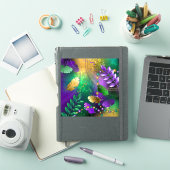 Sticker Iridescente mardi gras arrière - plan avec perles (Couverture iPad)
