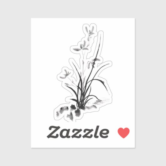 Sticker Iris chinois - bw (Feuille)