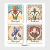 Sticker Iris Fleurs Super Retro Personnalisé (Feuille)