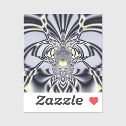 Sticker Iris Violet Art Fractal de Géométrie Sacrée (Feuille)