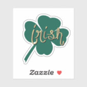 Sticker Irish Clover lettrage à la main Nom de la Saint-Pa (Feuille)