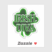 Sticker Irish Diva St. Patrick's Day (Feuille)