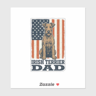 Sticker Irish Terrier Papa Patriotique Vintage