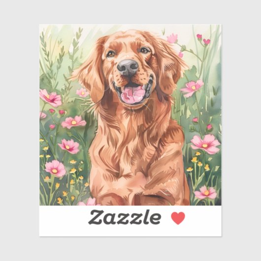 Sticker irlandais Setter Watercolor (Feuille)