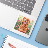 Sticker irlandais Setter Watercolor (Ordinateur portable avec iPhone)