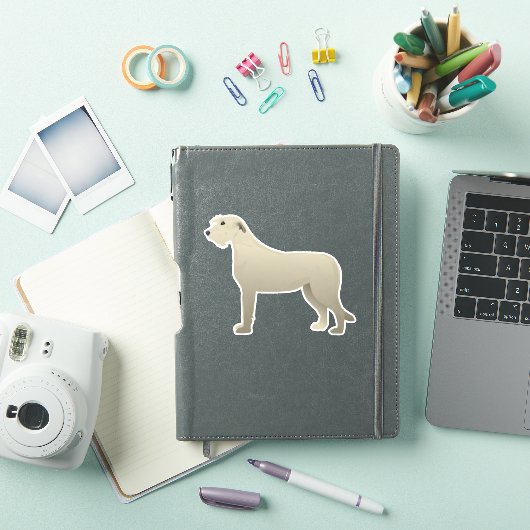 Sticker Irlandais Wolfhoubnd Chien race Vue latérale Silho (Couverture iPad)