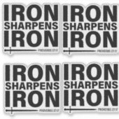 Sticker "Iron Sharpens Fer - Proverbes 27:17" Coupe person (Devant)