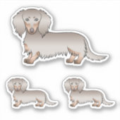 Sticker Isabella et Tan Longue Chevelure Chiens de Dessin (Devant)