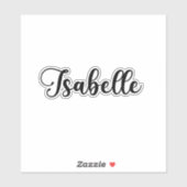 Sticker Isabelle Nom - Calligraphie manuscrite (Feuille)