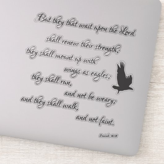Sticker Isaiah Eagles Bible Verse (Détail)