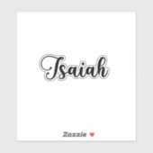 Sticker Isaiah Nom - Calligraphie manuscrite (Feuille)