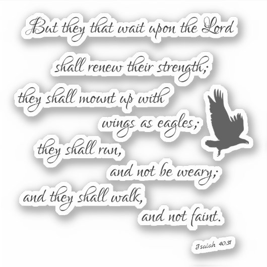 Sticker Isaïe Bible Verse Aigles (Devant)