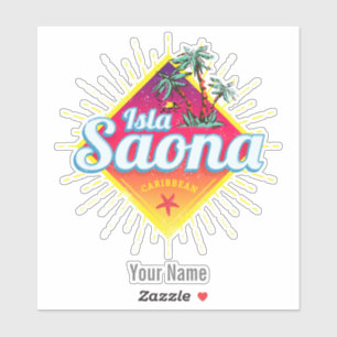Sticker Isla Saona Caraïbes République dominicaine Retro