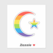 Sticker Islam Crescent & Star Muslim LGBTQ Gay pride Drape (Feuille)