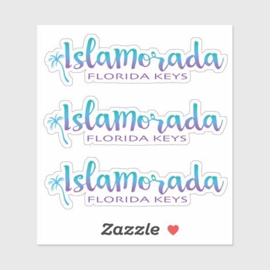 Sticker Islamorada Florida Keys feuille de trois (Feuille)