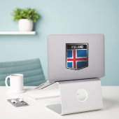 Sticker Islande (Ordinateur portable sur le bureau)