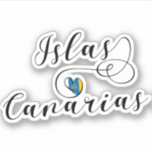 Sticker Islas Canarias, Canaries Pavillon Coeur, (Devant)