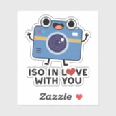 Sticker ISO En amour avec vous amusant jeu de caméra (Feuille)