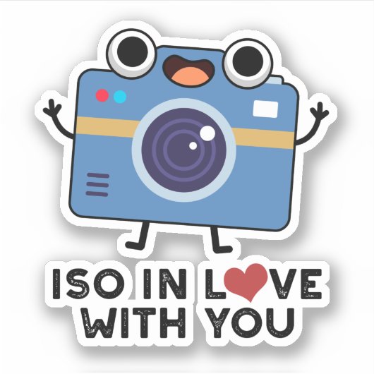 Sticker ISO En amour avec vous amusant jeu de caméra (Devant)