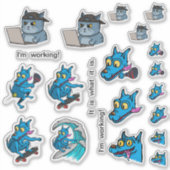 Sticker IT Cat and Quircky the blue dog. (Devant)