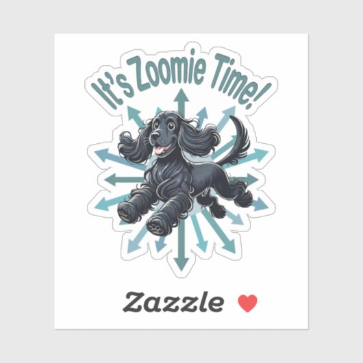 Sticker It’s Zoomie Time Cocker Spaniel (Feuille)