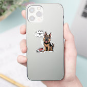 Sticker It Wasn't Me Funny German Shepherd Puppy Destroyed (Téléphone)