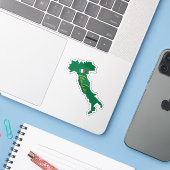 Sticker Italie Italia plan plan avec nom et drapeau (Ordinateur portable avec iPhone)